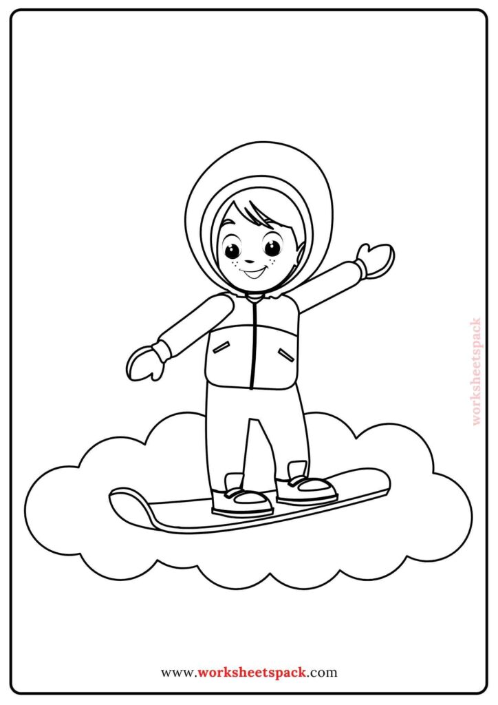 Winter coloring pages PDF