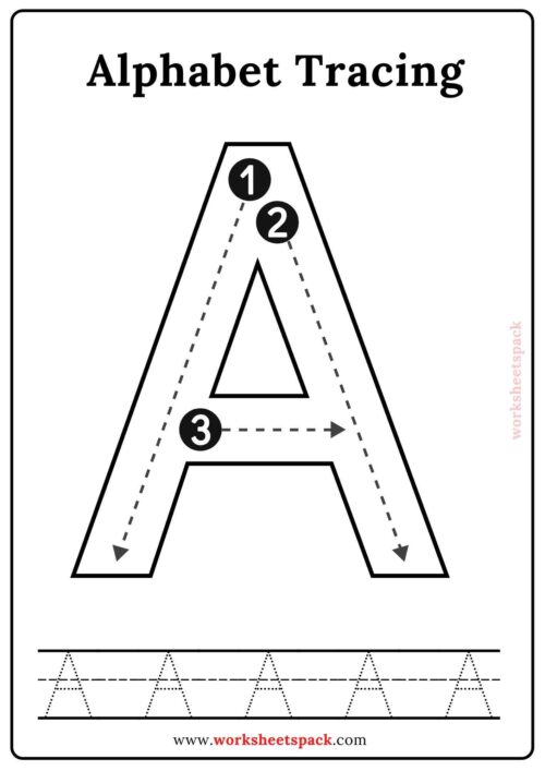 Alphabet Tracing Cards Uppercase Letters Worksheetspack 