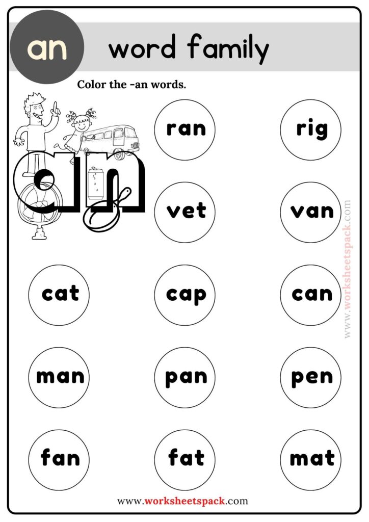 An Word Family Coloring Book