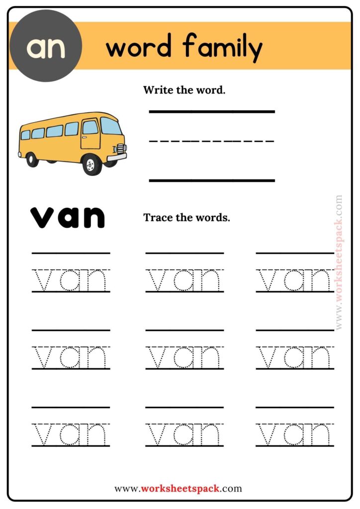 An Word Family Trace and Write