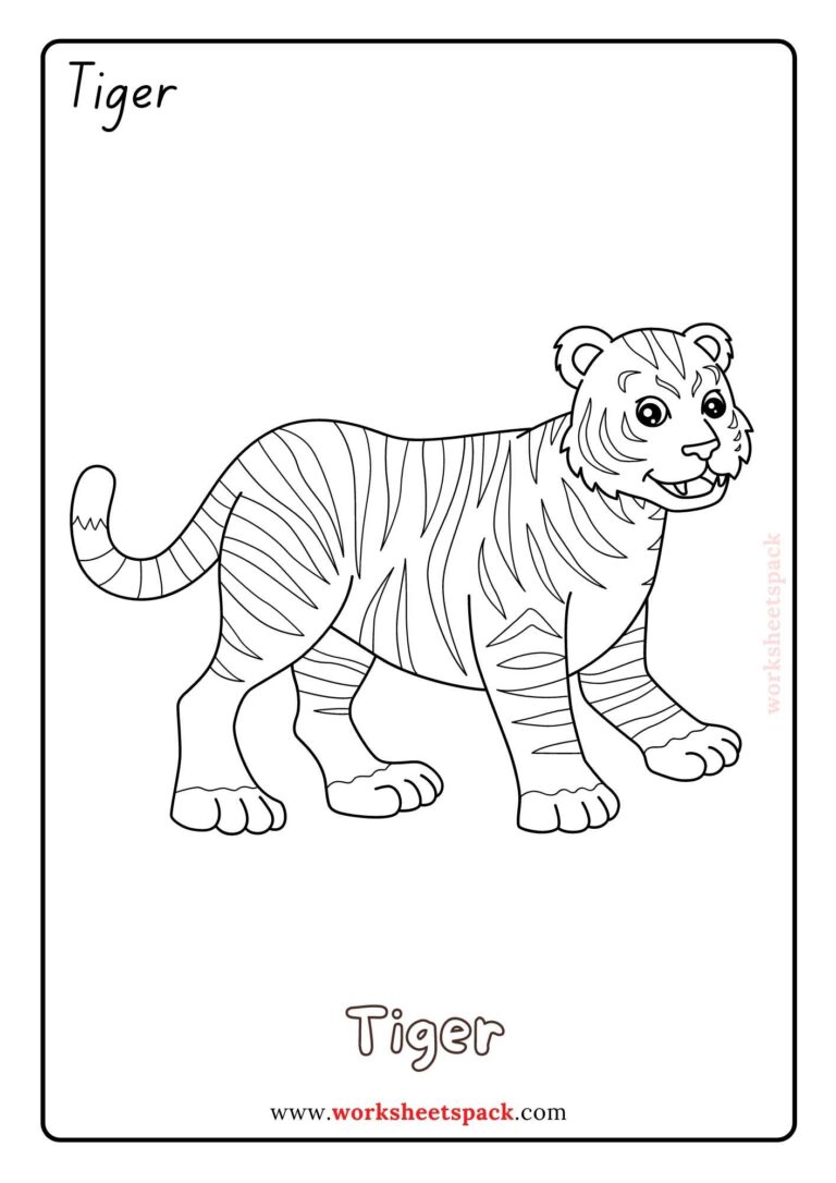 Free Jungle Animal Coloring Pages PDF - worksheetspack