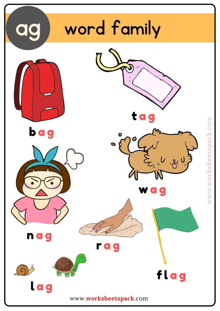 Free Ag Family Words With Pictures Worksheetspack