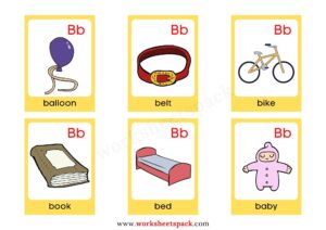 Alphabet Letters with Pictures Flashcards PDF - worksheetspack