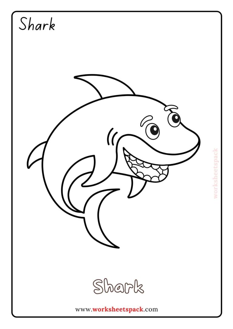 Free Ocean Animals Coloring Pages for Preschool - worksheetspack