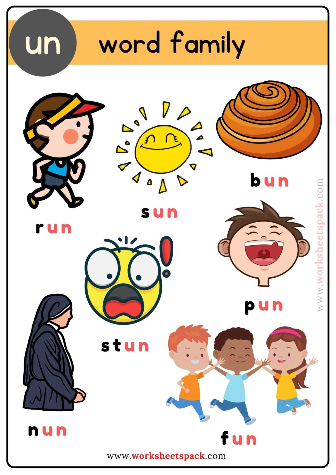 Un Word Family Find and Circle Pictures Free Printable Game ...