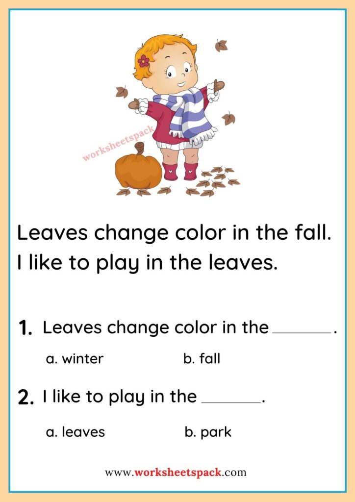 Reading Comprehension About Autumn