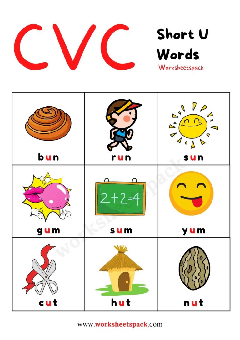 Free Cvc Words With Pictures Pdf - Worksheetspack