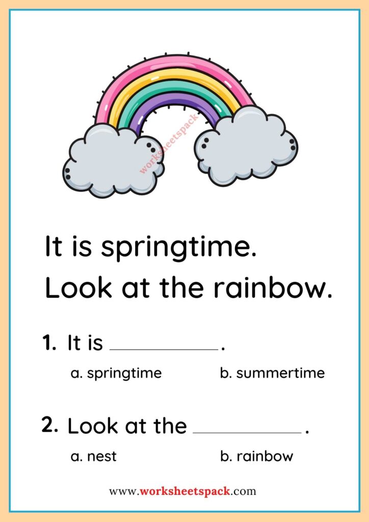 Spring Reading Comprehension Worksheet PDF