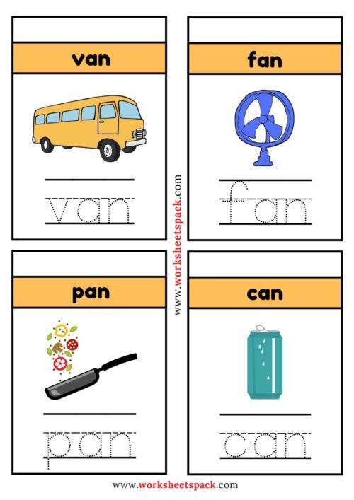 Free An Word Family with Pictures PDF - worksheetspack