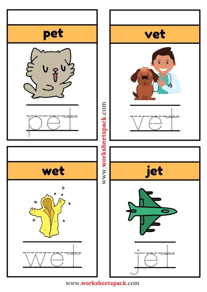 Trace and Write -et Words
