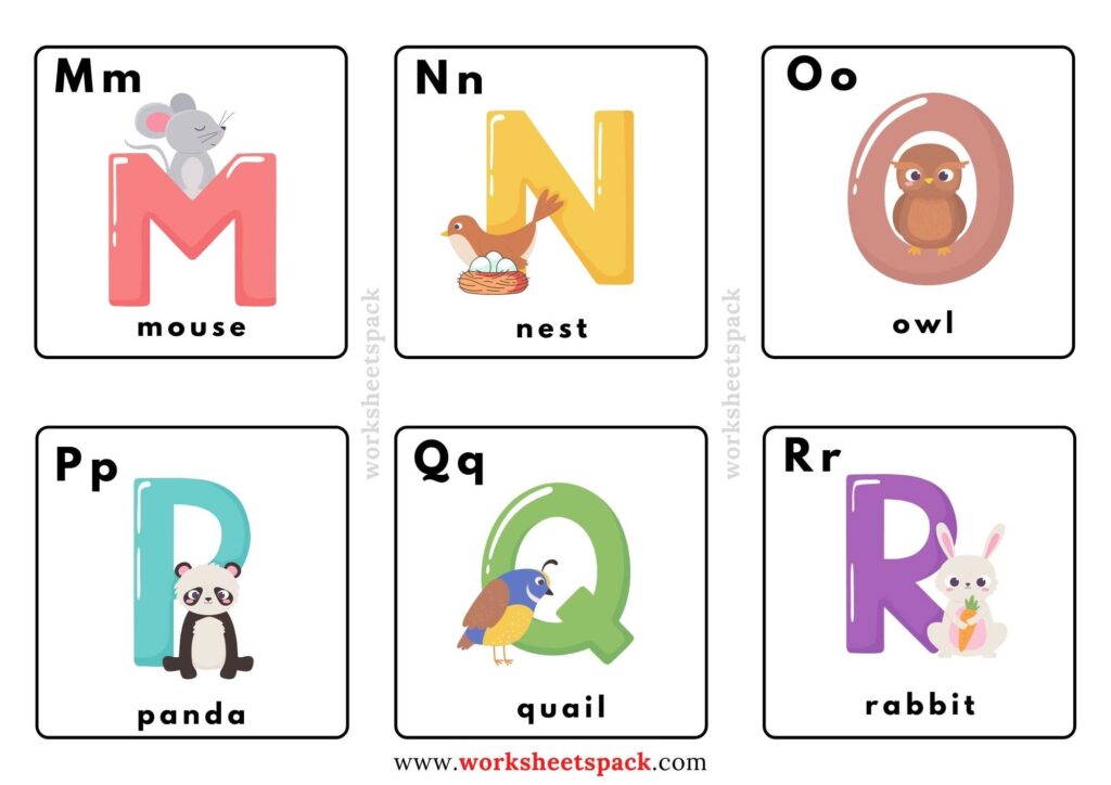 A-Z Flashcards with Pictures Printable