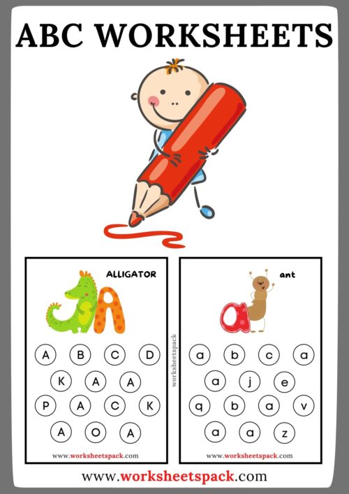 ABC Worksheets For Kindergarten Printables PDF Worksheetspack