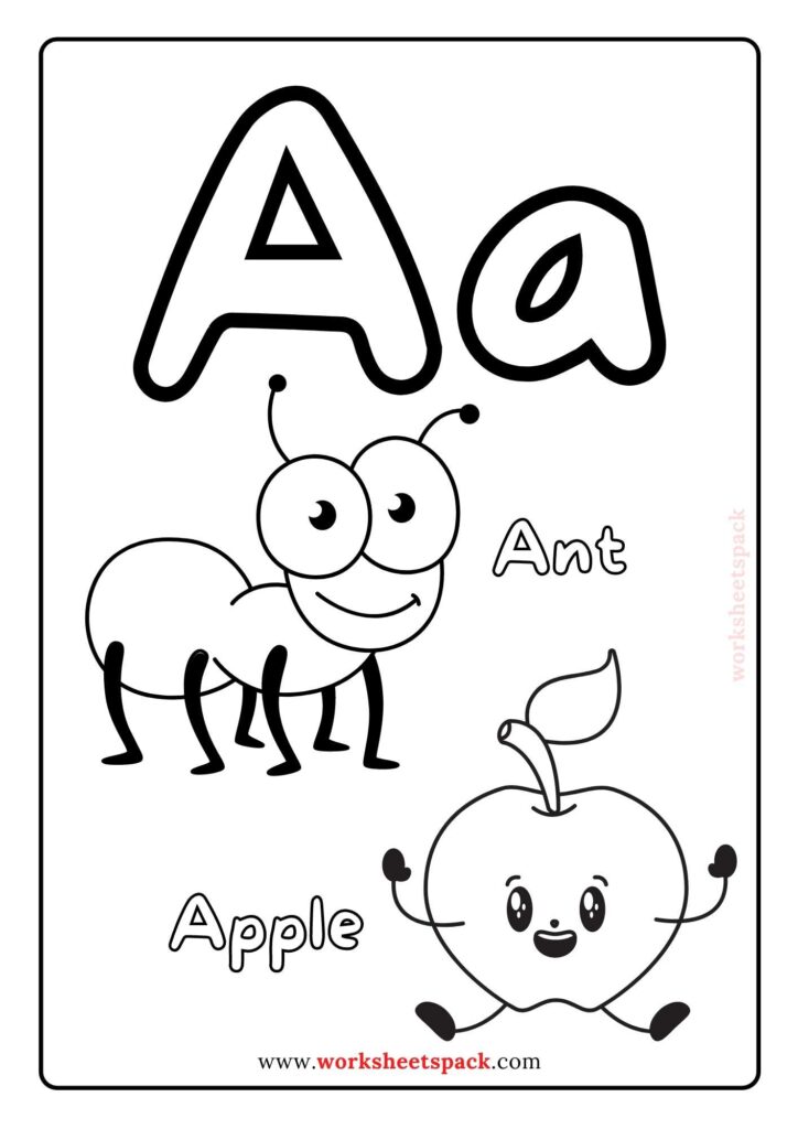 Alphabet Coloring Pages for 2 Year Olds
