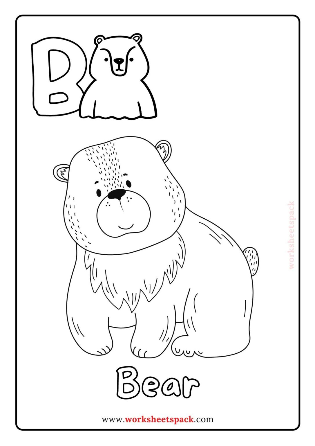 Free Animal Alphabet Coloring Pages PDF - worksheetspack