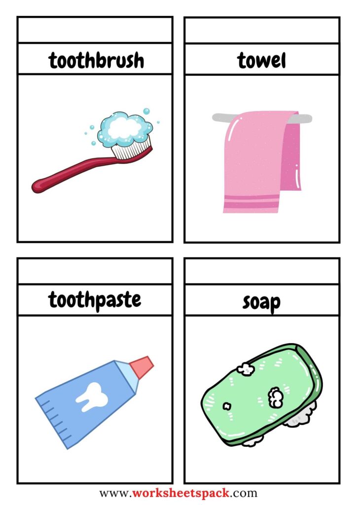 Bathroom Vocabulary Flash Cards