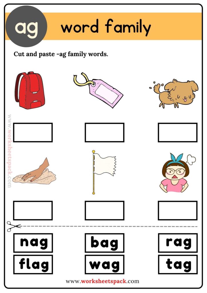 Cut and Paste -ag Word Family