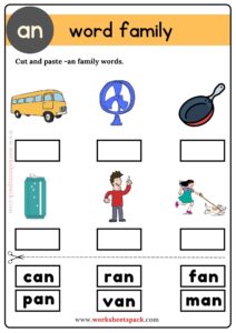 An Word Family Unscramble the Words - worksheetspack