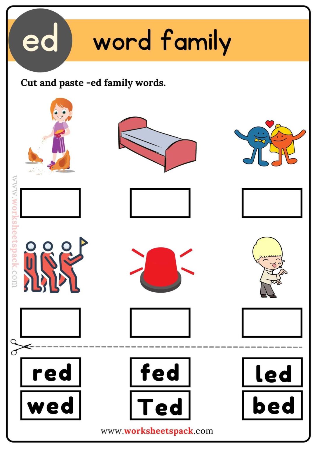 Ed Word Family Unscramble the Words Free PDF - worksheetspack