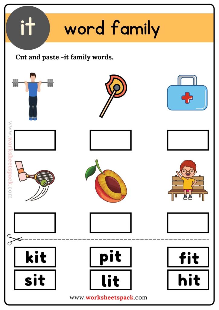 Cut and Paste -it Word Family