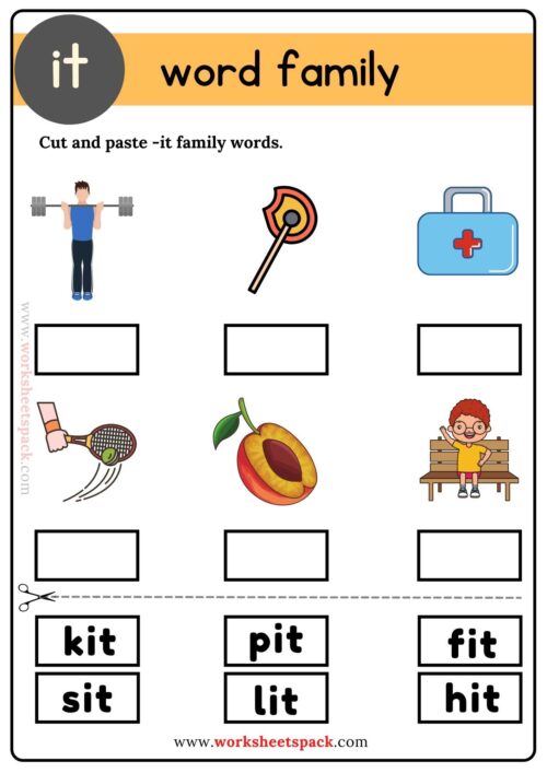 Cut and Paste -it Words - worksheetspack