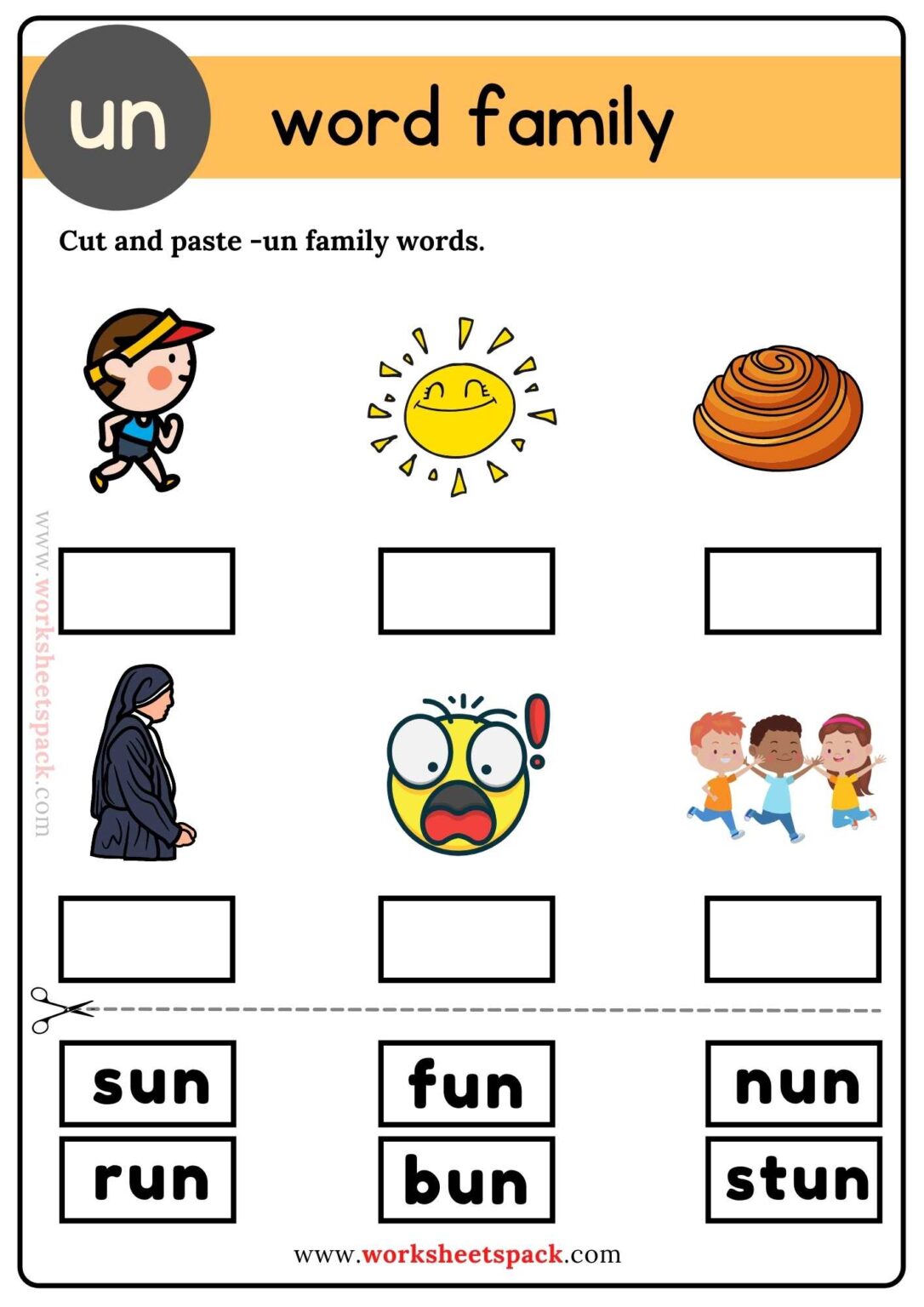 Un Word Family Unscramble the Words Free Worksheet Packet - worksheetspack