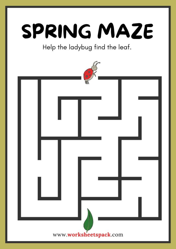 Easy Spring Maze for Kids