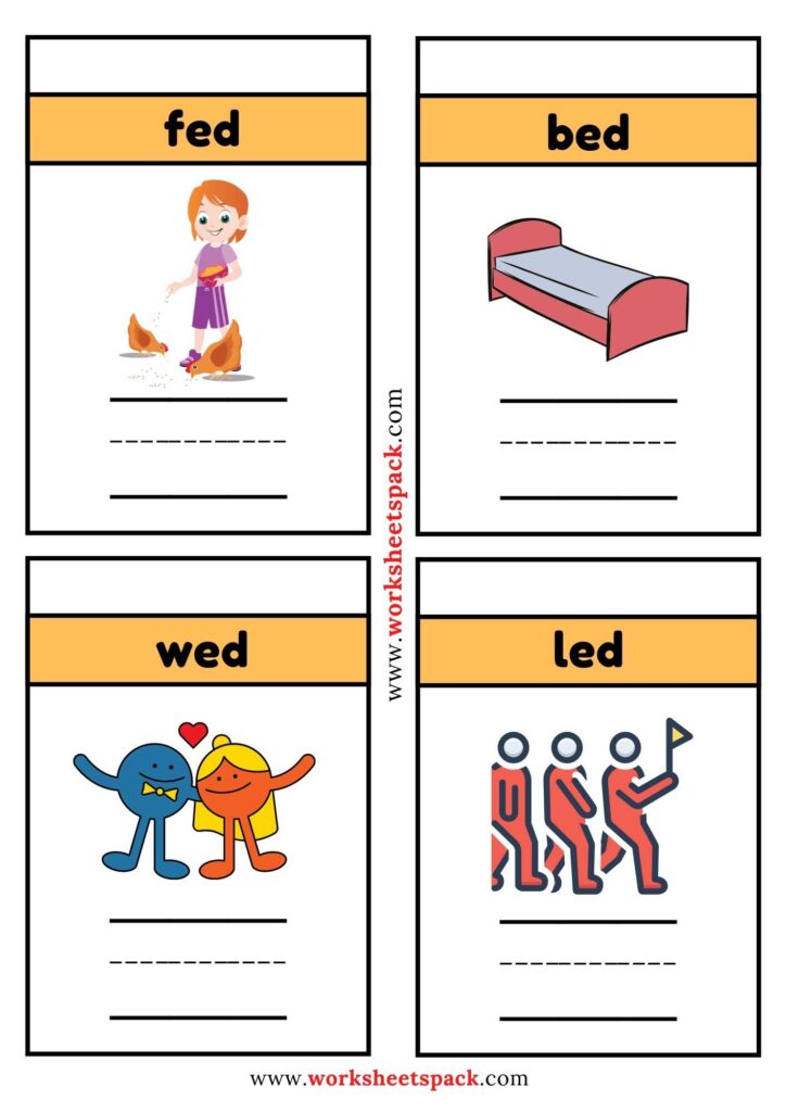 Ed Word Family Writing Practice