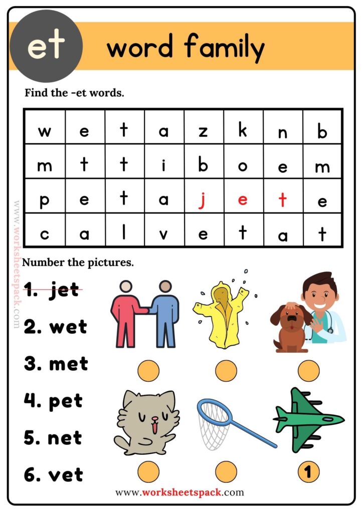 Et Word Family Word Search Puzzle