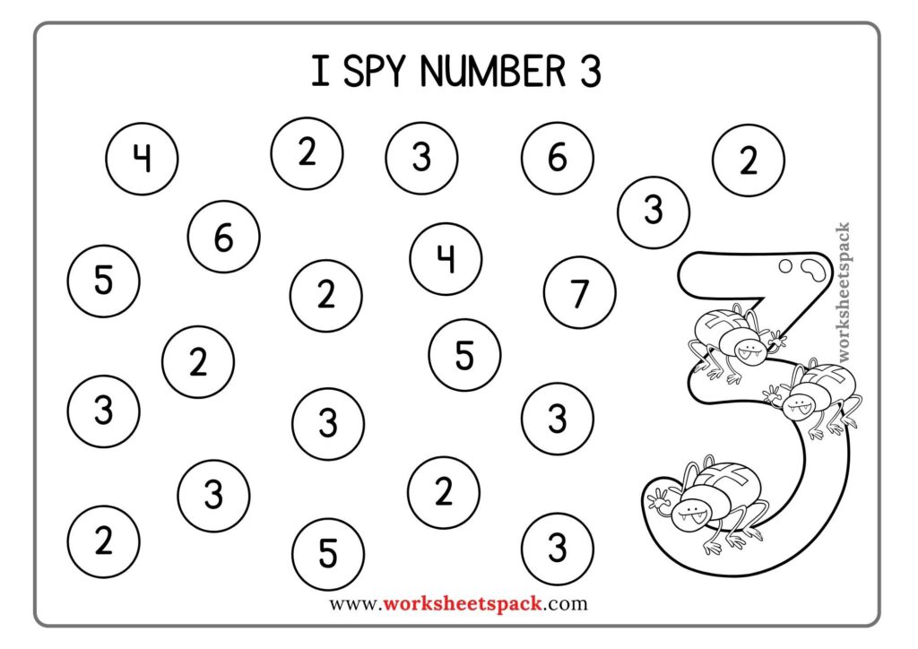 I Spy Numbers Free Activities