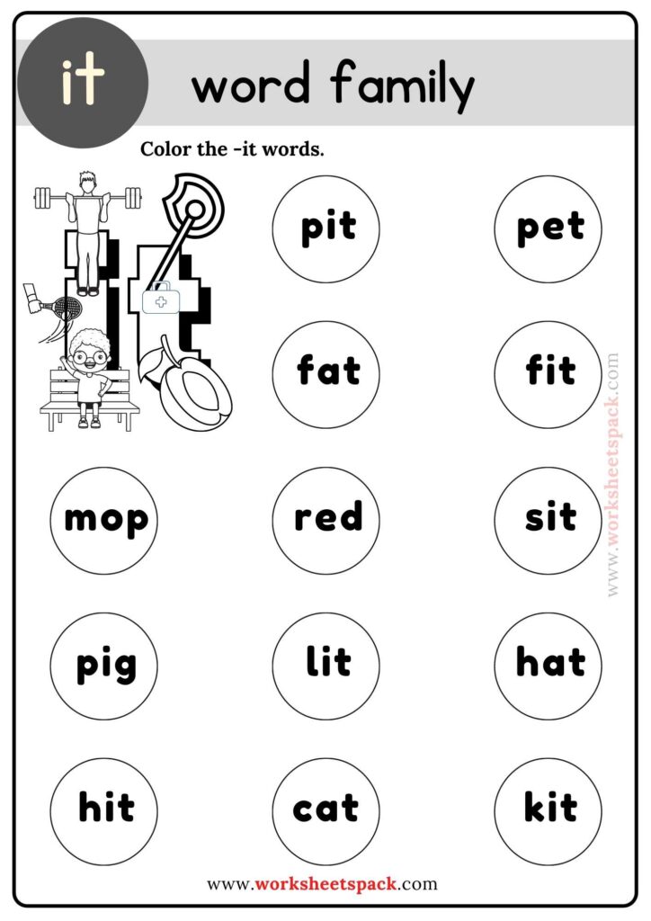It Word Family Coloring Pages