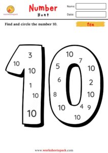 Number hunt activity for preschoolers (1-10) - worksheetspack