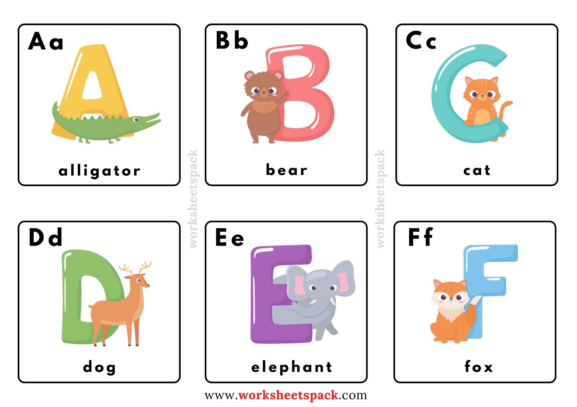 Printable ABC Flash Cards Preschoolers PDF - worksheetspack
