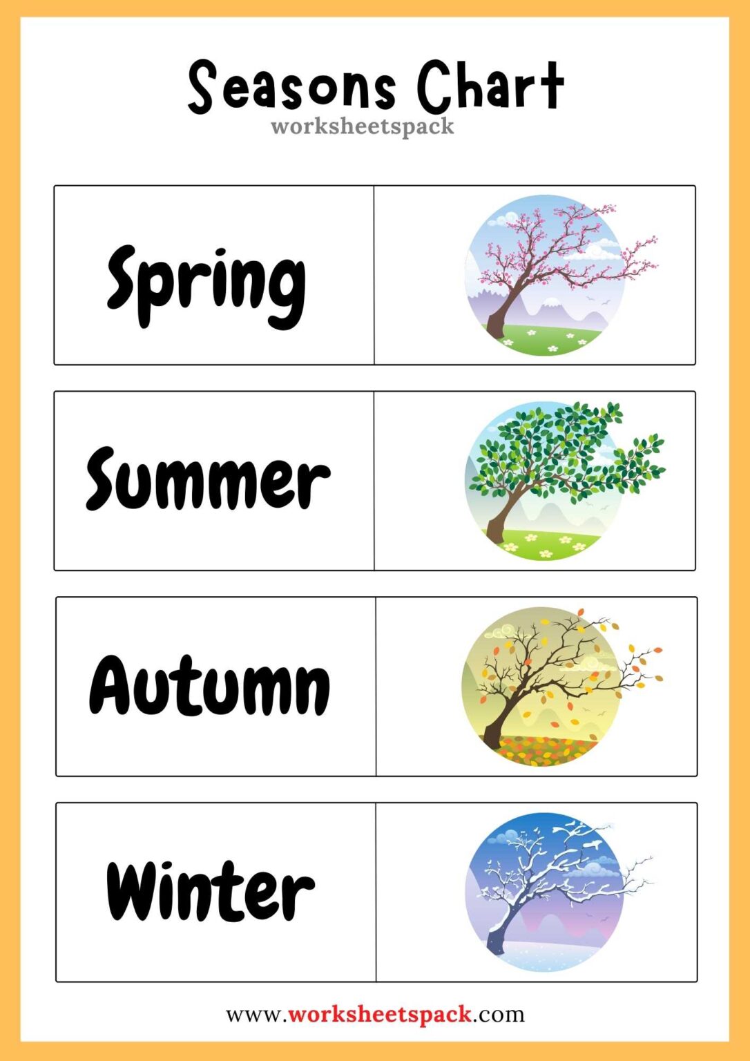 Free Printable Season Chart for Preschool - worksheetspack