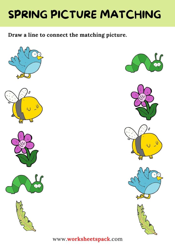 Spring Picture to Picture Matching Worksheets