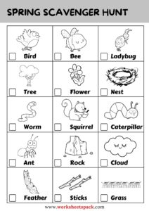 Free Spring Scavenger Hunt PDF - worksheetspack