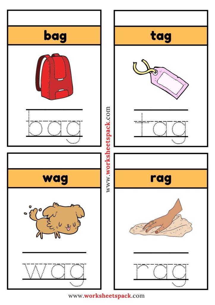 Trace and Write -ag Words