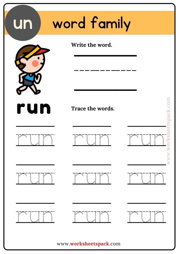 Un Word Family Tracing Pack