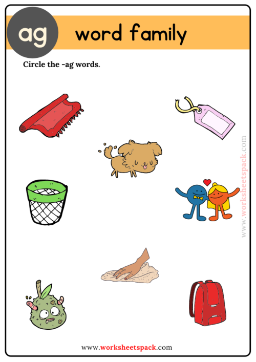 Ag Family Words Picture Exercises
