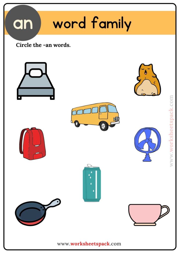 An Word Family Find and Circle Pictures