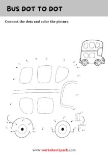 Free Transport Vehicles Dot to Dot Printable - worksheetspack