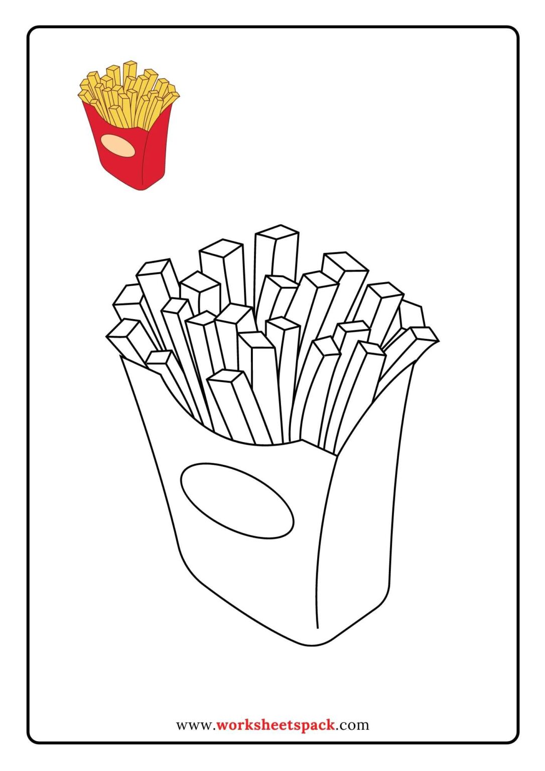 Free Food and Drink Coloring Pages PDF - worksheetspack