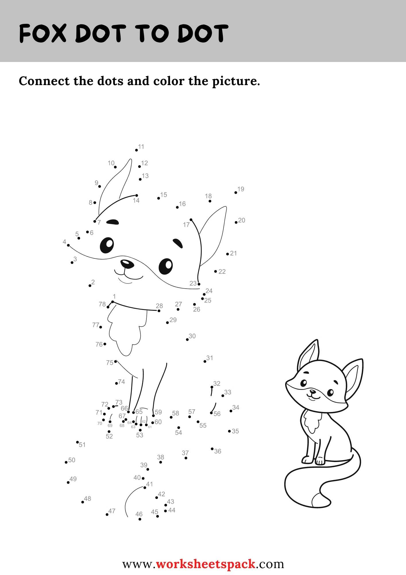 Free Wild Animals Dot to Dot PDF worksheetspack