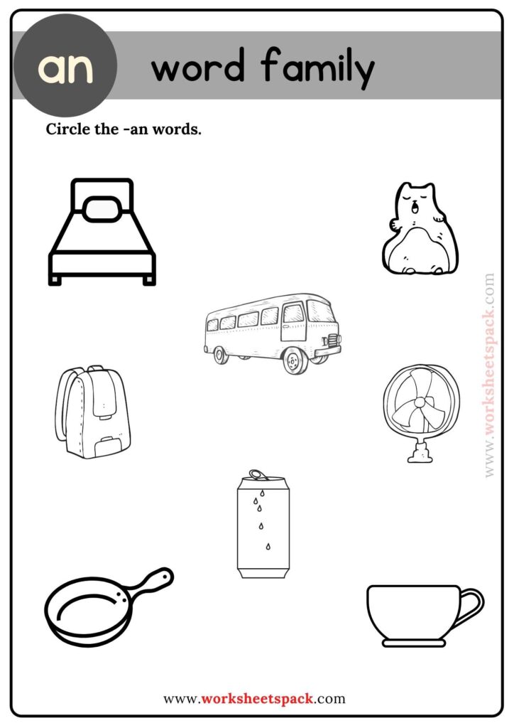 Find AN Pictures Free Worksheet