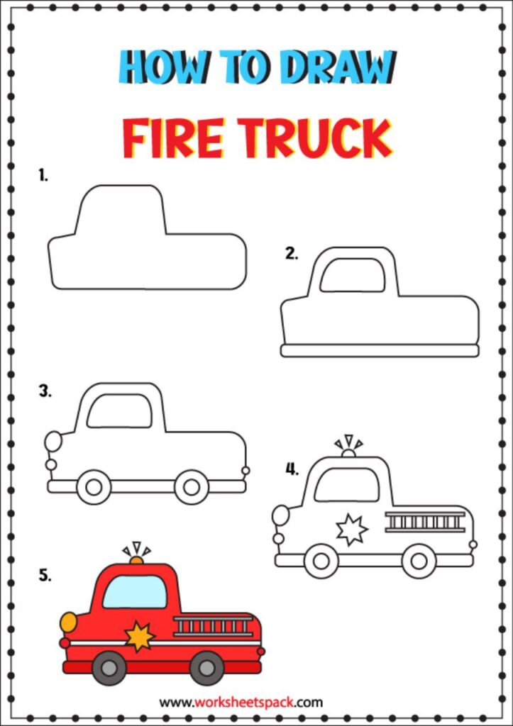 Fire Truck Drawing for Kids