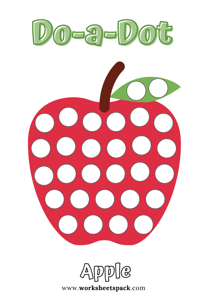 Free Fruit Do a Dot Preschool Coloring Printables