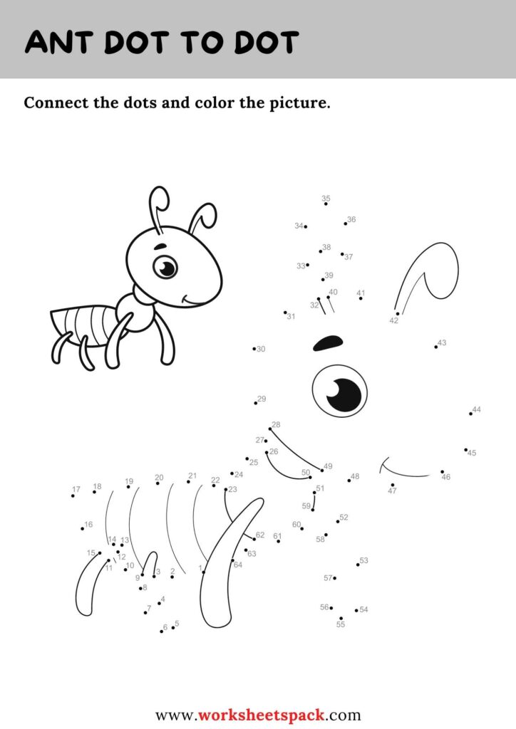 Free Insect Dot to Dot Page for Preschool