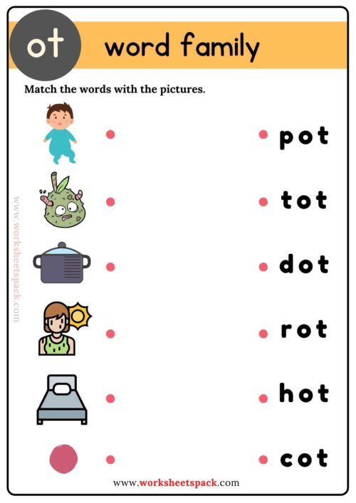 Free Ot Word Family Match - worksheetspack