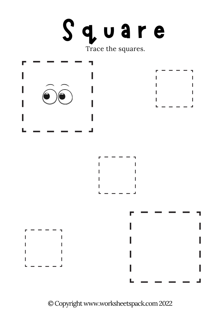 Free Square Tracing Worksheets PDF