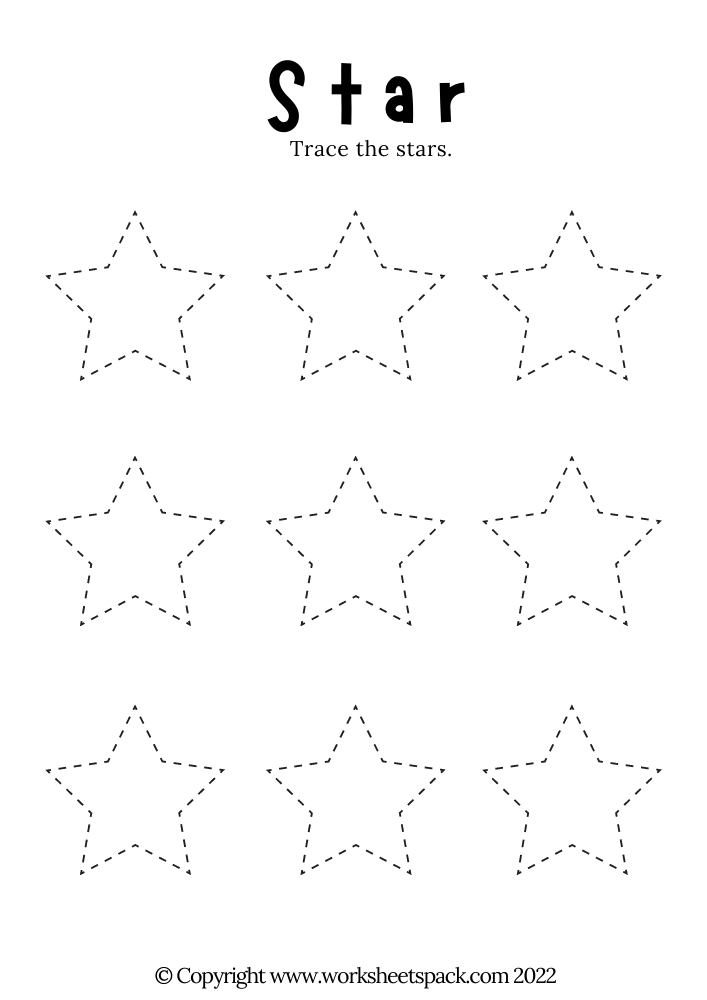 Free Star Tracing Worksheet