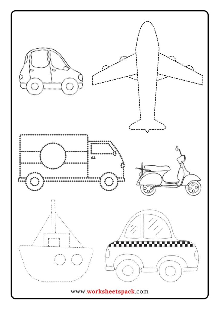 Free Transport Vehicles Trace and Color